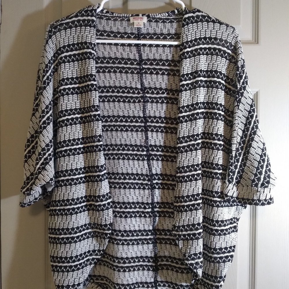 Mossimo Supply Co. Open Front Cardigan - Black/White - Size SMALL